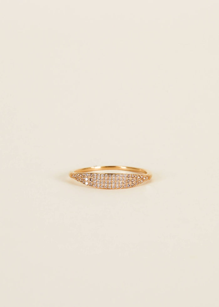 Gold Rings - Tapered Pave - Champagne CZ: 8