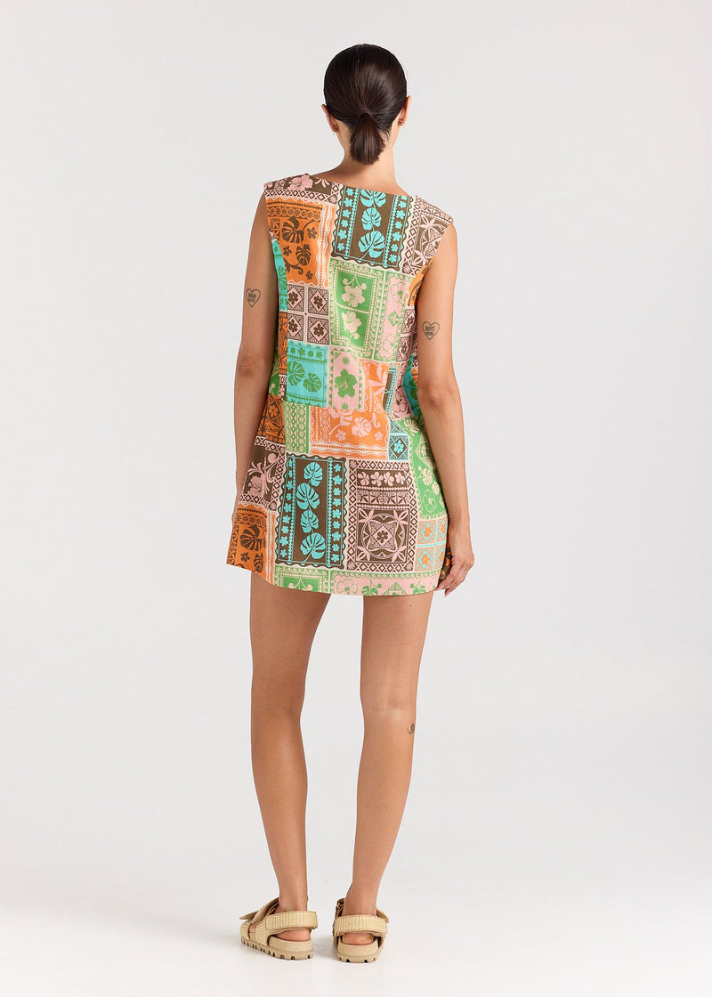 Ibisco V Button Up Dress Sunset