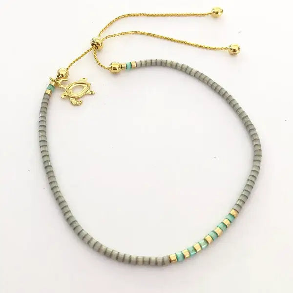 Grey Silk Bracelet Flower
