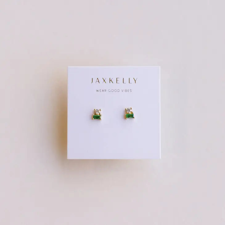 Emerald Double Stack Earring