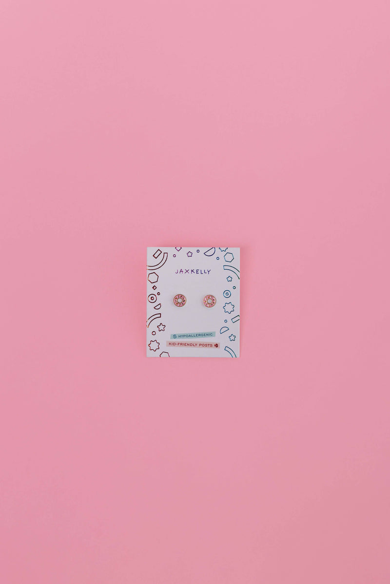 Donut Enamel Flat Back Kids Earrings