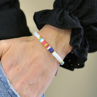 Curve- Tila Bead Bracelet | Single: 6.25 Inches - S