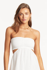 Sunset Cutaway Bandeau Dress White