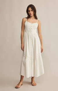 Citadelle Embroidered Linen Dress White