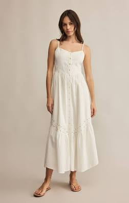 Citadelle Embroidered Linen Dress White
