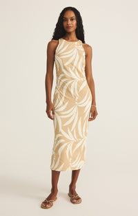 Adison Palm Midi Dress