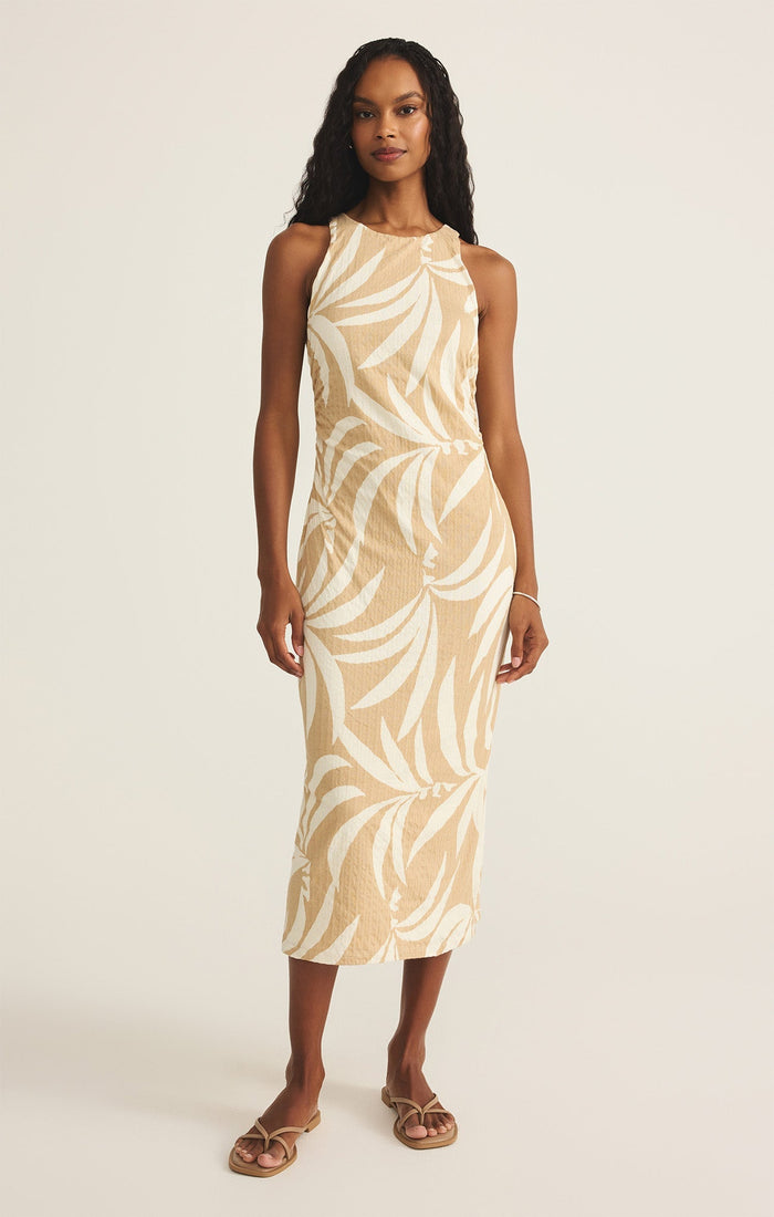 Adison Palm Midi Dress