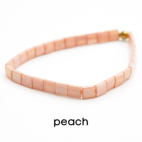 VANILLA BLUSH - Tila Bead Bracelets: 6.50 inches - M / Peach