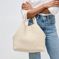 Sky's The Limit Medium Woven Tote Cream