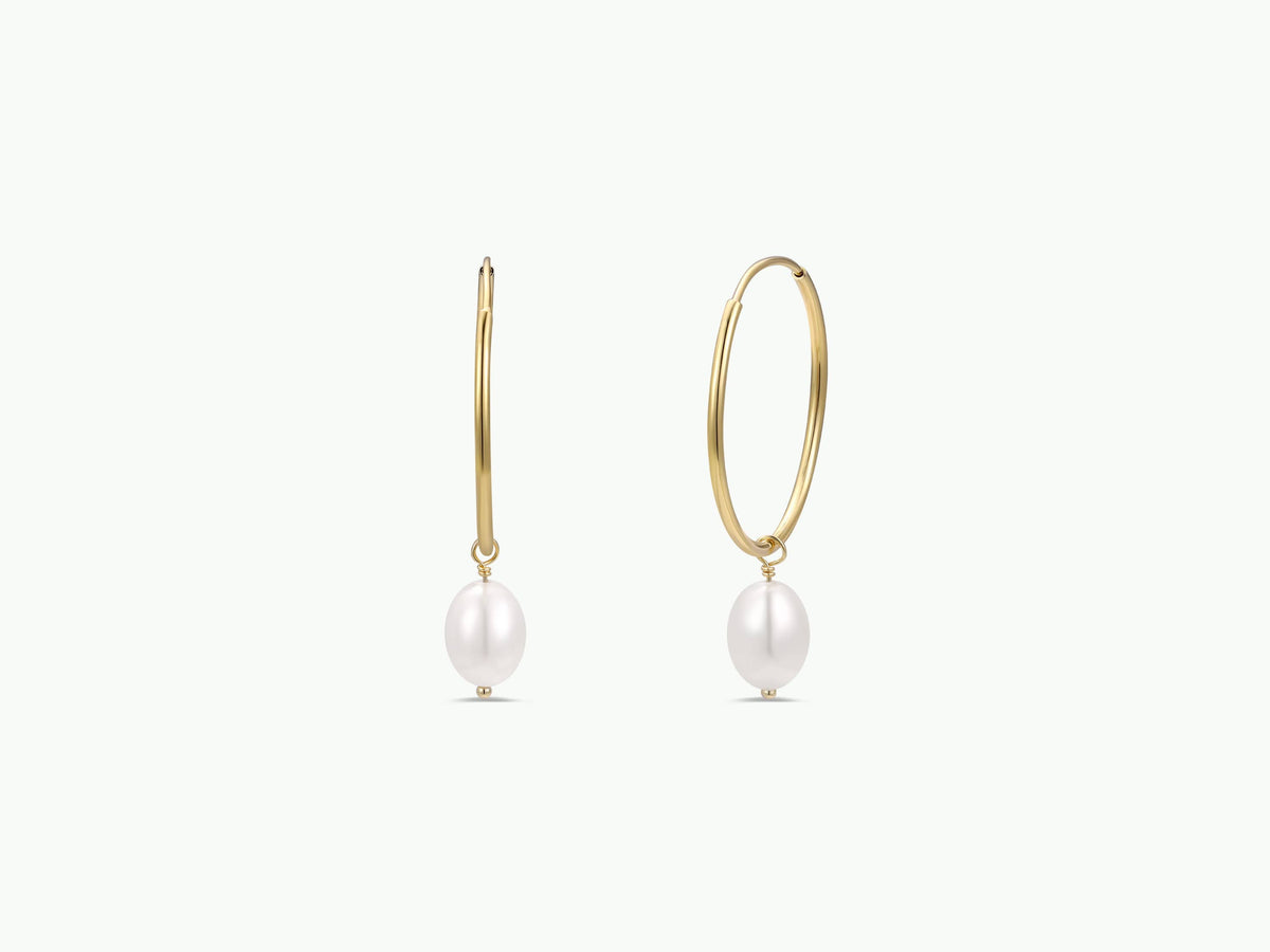 Simple Hoop with Pearl