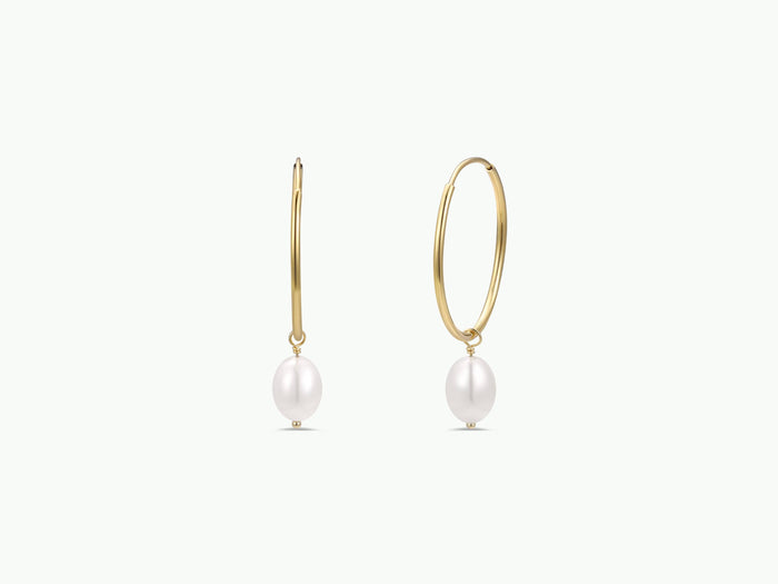 Simple Hoop with Pearl
