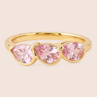Cascade Pear Ring - Pink CZ