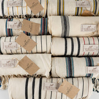 Turkish Towel Red/Black Stripe
