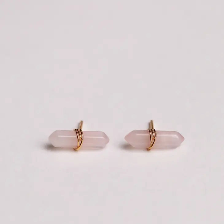 Mineral Point Earrings Rose Quartz