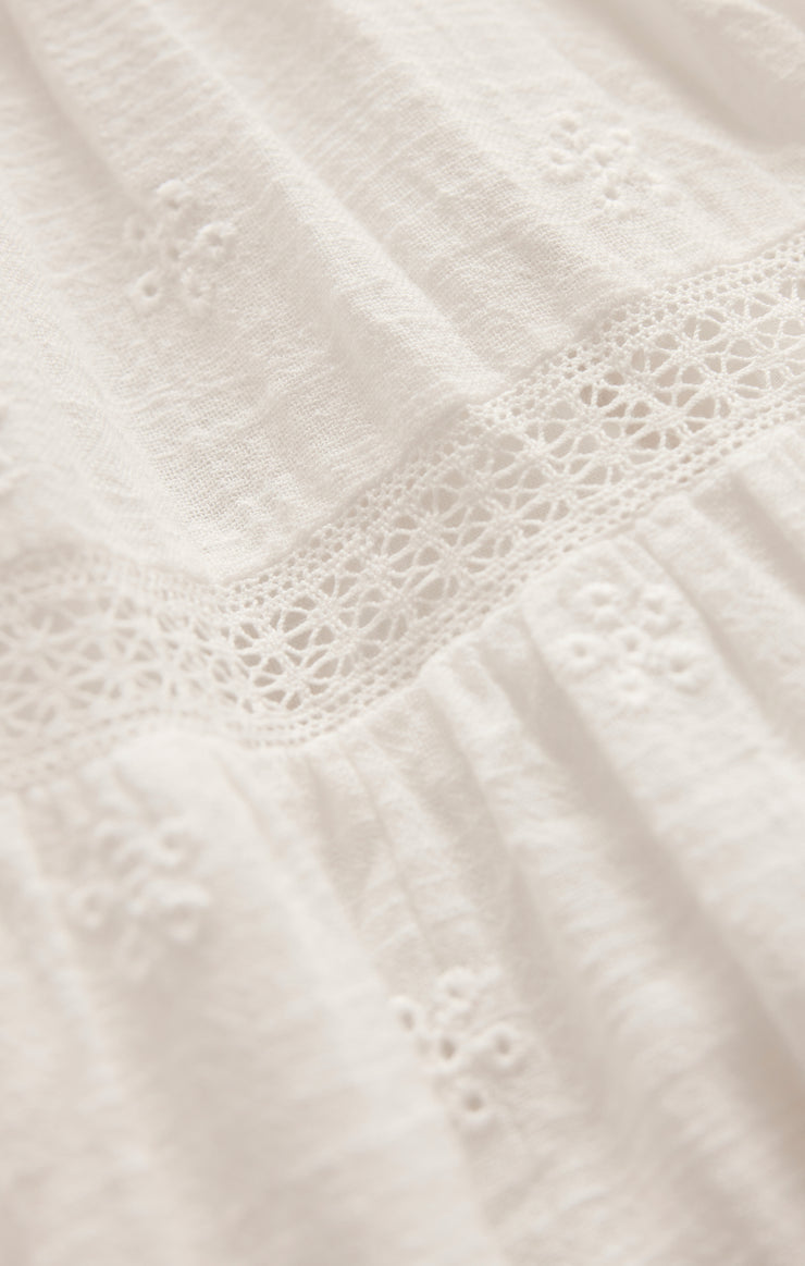 Behati Eyelet Midi Dress White