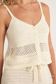 Tay Crochet Cropped Tank Sea Salt
