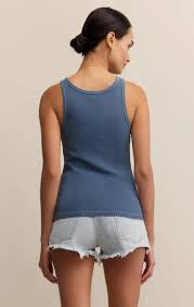 Classic Scoop Rib Tank Vintage Indigo