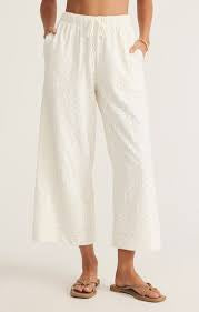Romi Knit Eyelet Pant White