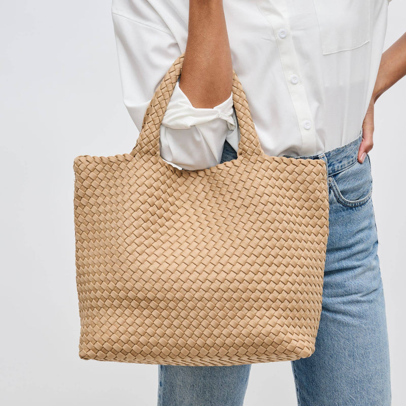 Sky's The Limit - Medium Woven Eco Edition Tote: Nude