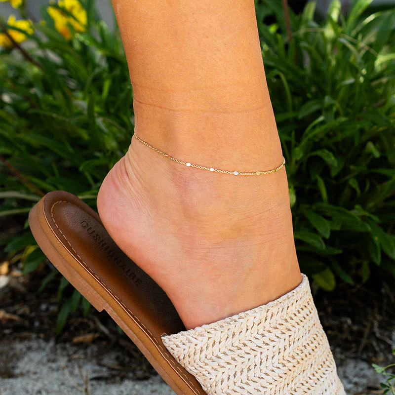 Circles in the Sand Anklet Gold