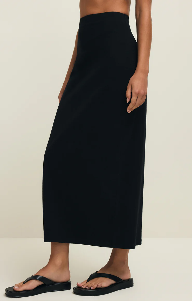 Gail Jersey Midi Skirt True Black