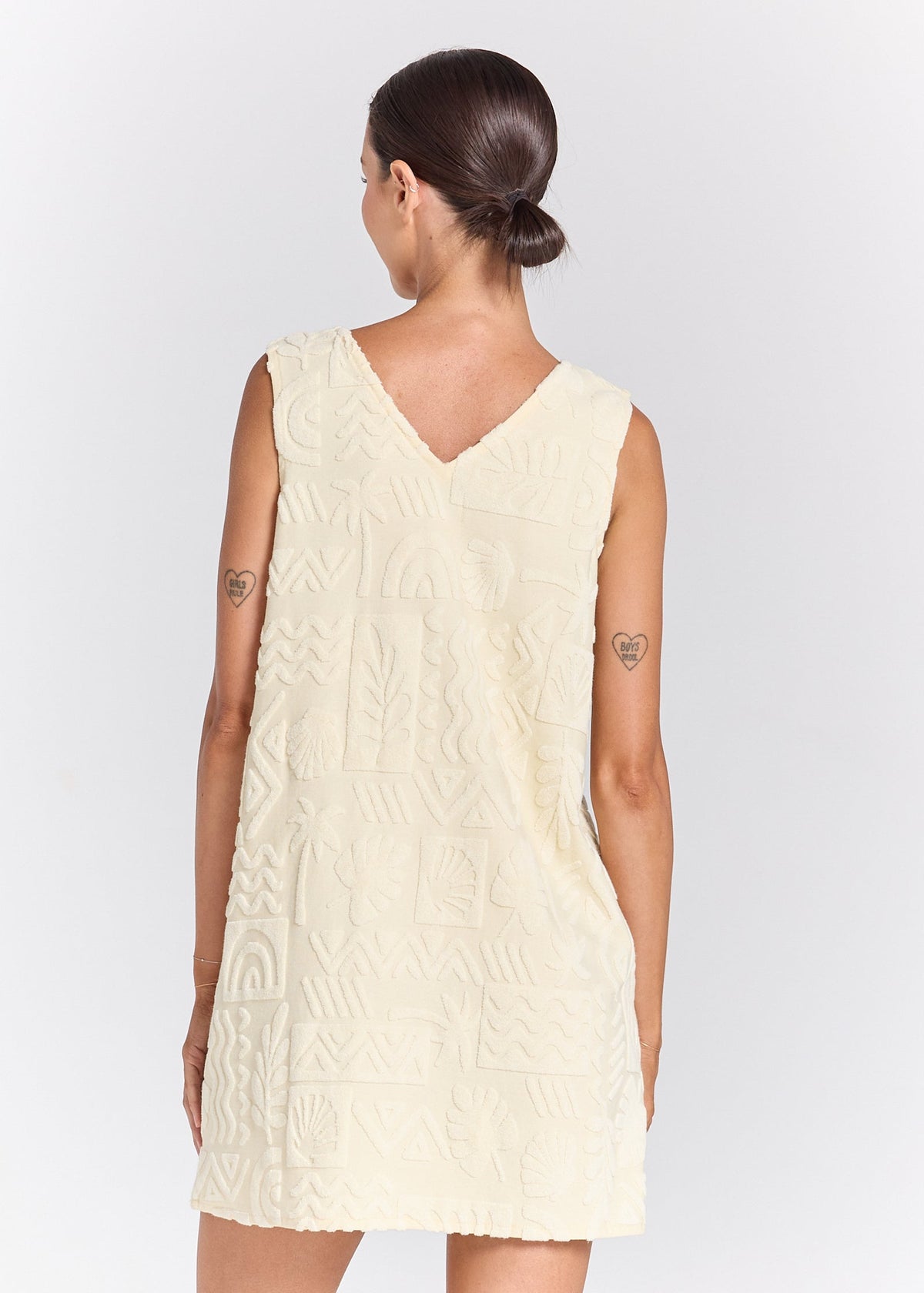 Mai Tai Towelling Dress Pearl