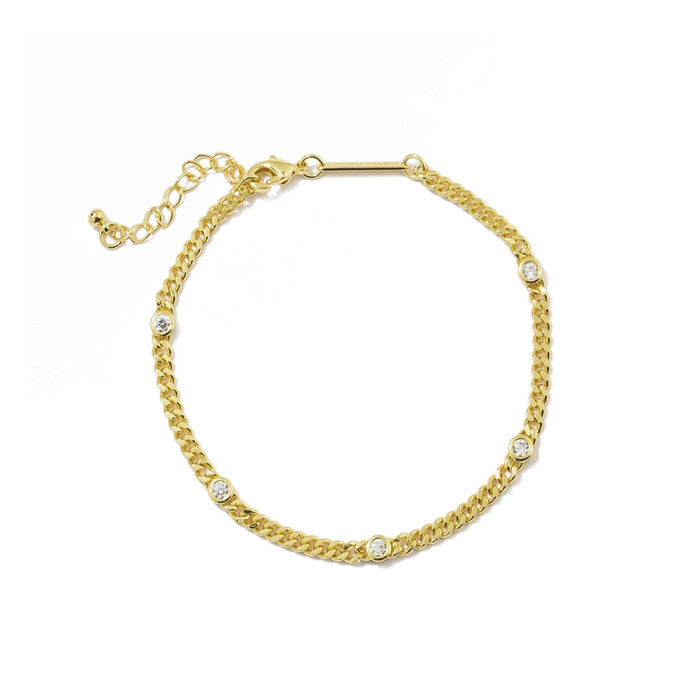 18K Gold Dainty Cz Bracelet