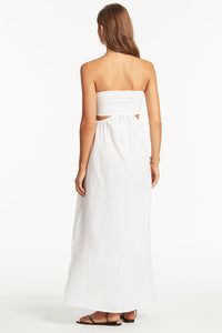 Sunset Cutaway Bandeau Dress White
