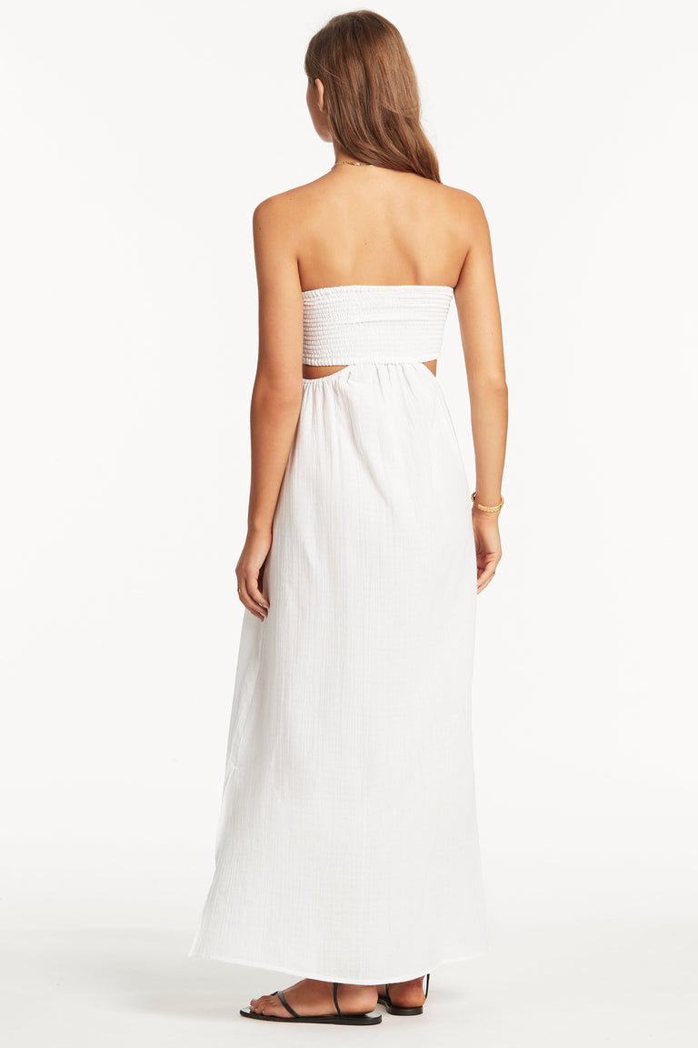 Sunset Cutaway Bandeau Dress White