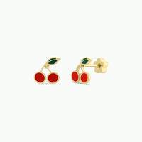Cherry Enamel Kids Earrings