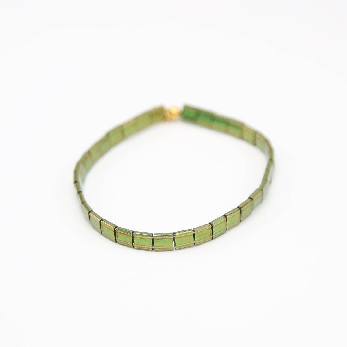 EVERGREEN EDIT - Tila Bead Bracelets: 6.50 inches - M / Olive Green