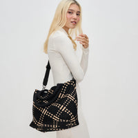 Sky's The Limit Medium Woven Tote Black/Nude