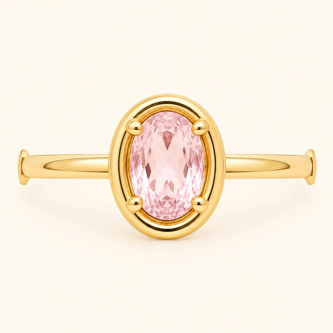 Bezel Glow Ring - Pink CZ