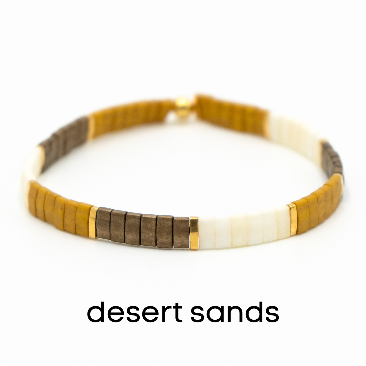 Desert Sands Tila Bead Bracelets: 6.25 inches - S