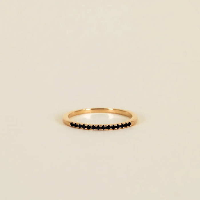 Gold Rings - Half Pave - Black CZ: 7