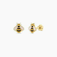 Bumble Bee Enamel Kids Earrings