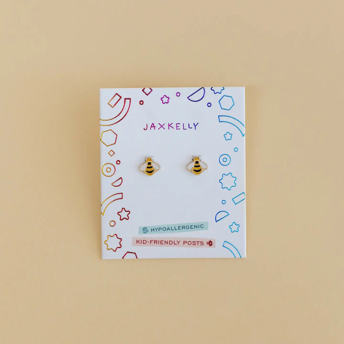 Bumble Bee Enamel Kids Earrings