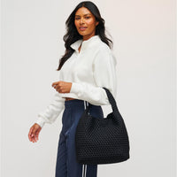 Celestial Woven Neoprene Hobo Black