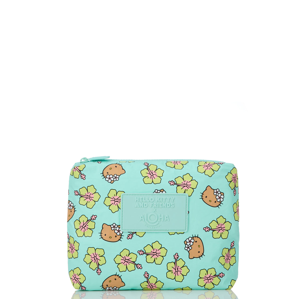 Hibiscus Kitty Small Pouch Mint/Splash