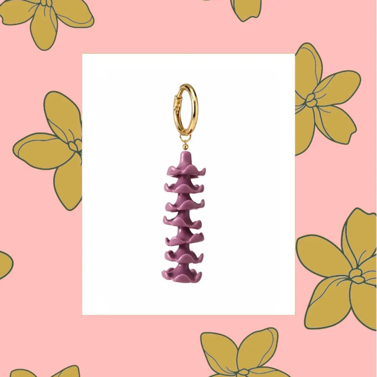 Puakenikeni Keychain Mauve