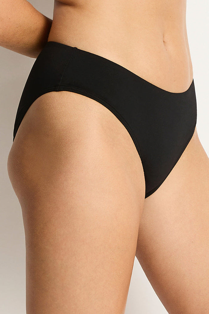 Eco Essentials Mid Bikini Bottom Black