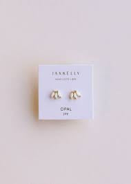Opal Crown Stud White
