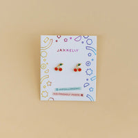 Cherry Enamel Kids Earrings