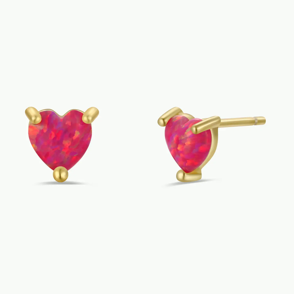 Puffed Pink Opal Heart