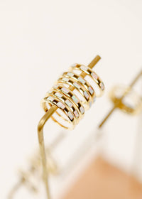 Gold Rings -  White Opal Inset Baguette: 6
