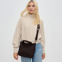 Sky's the Limit Small Woven Tote Chocolate