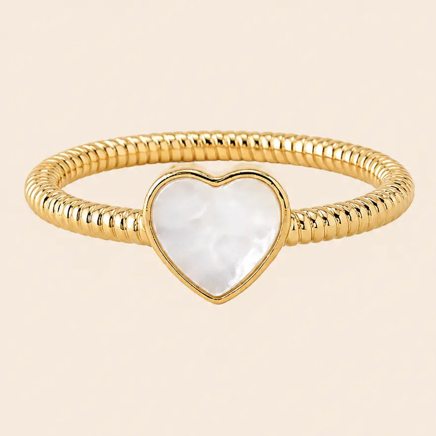 Sweetheart Gold Ring - Mother of pearl