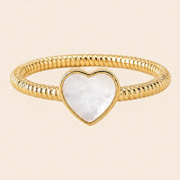 Sweetheart Gold Ring - Mother of pearl