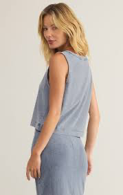 Sloane V Neck Top Medium Indigo