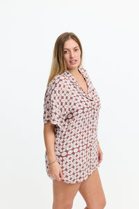 Aloha Shirt Dress Cowrie Basket
